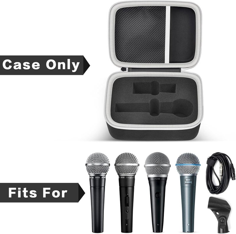 casmilee Microphone Case Compatible with Shure SM58/ SM57/ PGA48/ SM58S/ BETA 58A/ PGA58 Cardioid Dynamic Vocal Microphones, Handheld Mic Karaoke Tool Storage for A25D Stand Adapter and Cable - Box Only -Black - Image 2